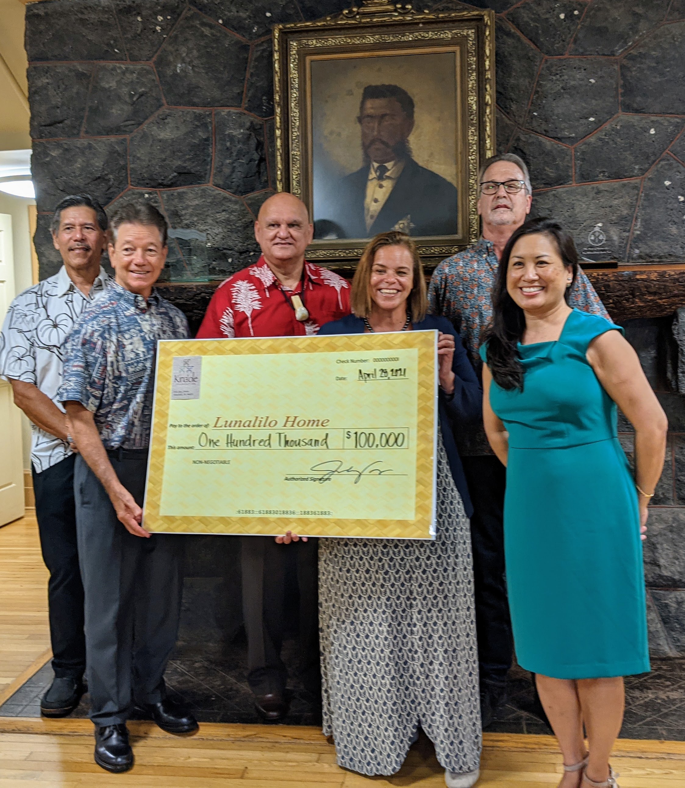 $100K Donation from Kina'ole Foundation